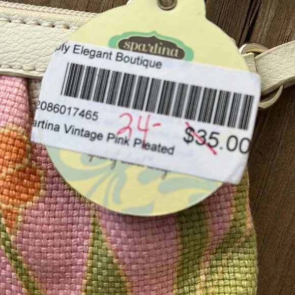 Spartina 449 vintage pink pleated clutch new with tags - Picture 4 of 6